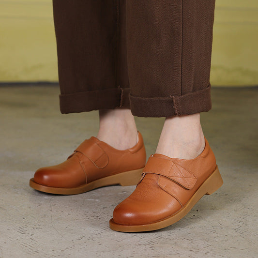 Retro Soft Leather Flat Shoes