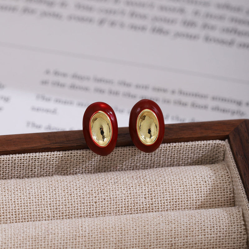 Vintage Red Gold Earrings