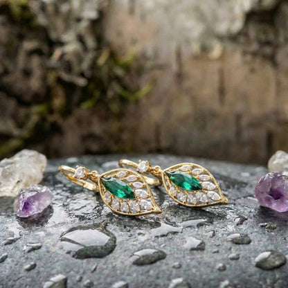 Elegant Temperament Leaf Drop Gold Earrings