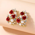 Vintage Rose Pearl Earrings