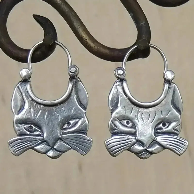 Vintage Cat Dangle Earrings