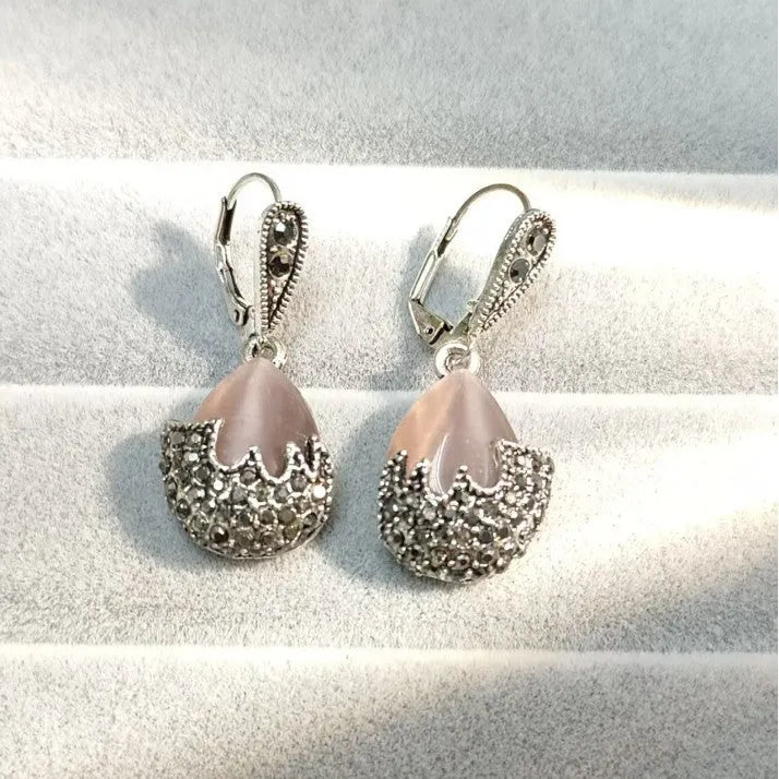 Vintage Rose Quartz Earrings