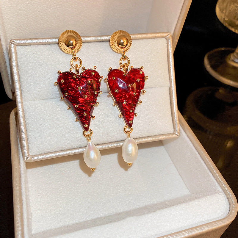 Romantic Red Heart Earrings