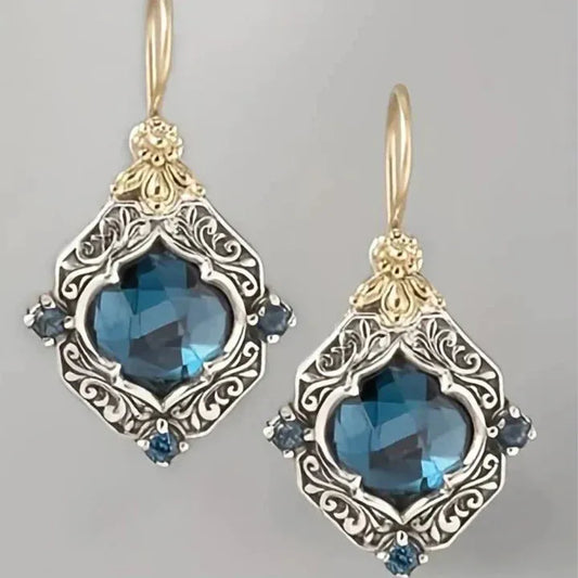 Vintage Blue Crystal Gold
