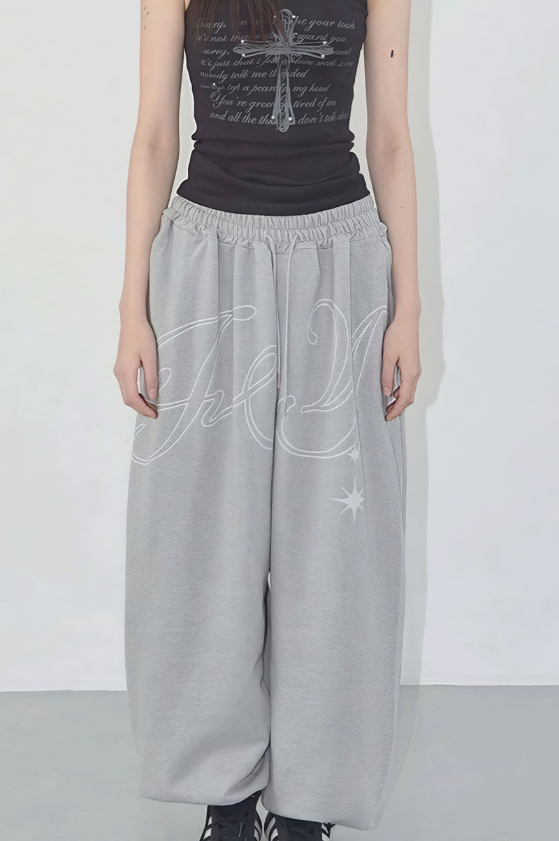 Hip Hop Graphic Baggy Straight Pants