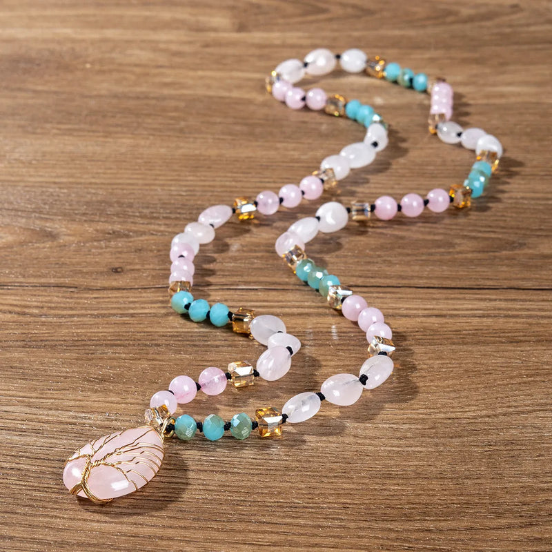 Handmade Rose Quartz Necklace