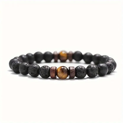 Earthy Stone Beaded Masculine Bracelet