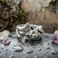 A Vintage Adjustable Silver Kitty Ring