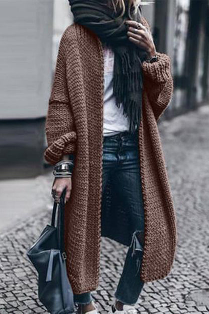 Long Sleeve Knitted Cardigan ( Suggest to Choose Two Sizes Up)