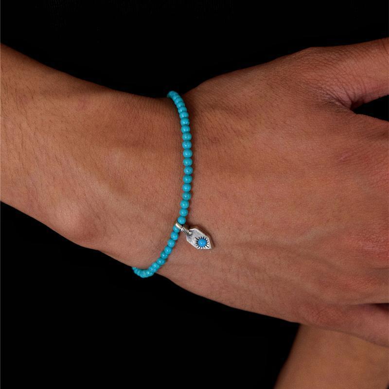 Turquoise Beaded Charm Bracelet
