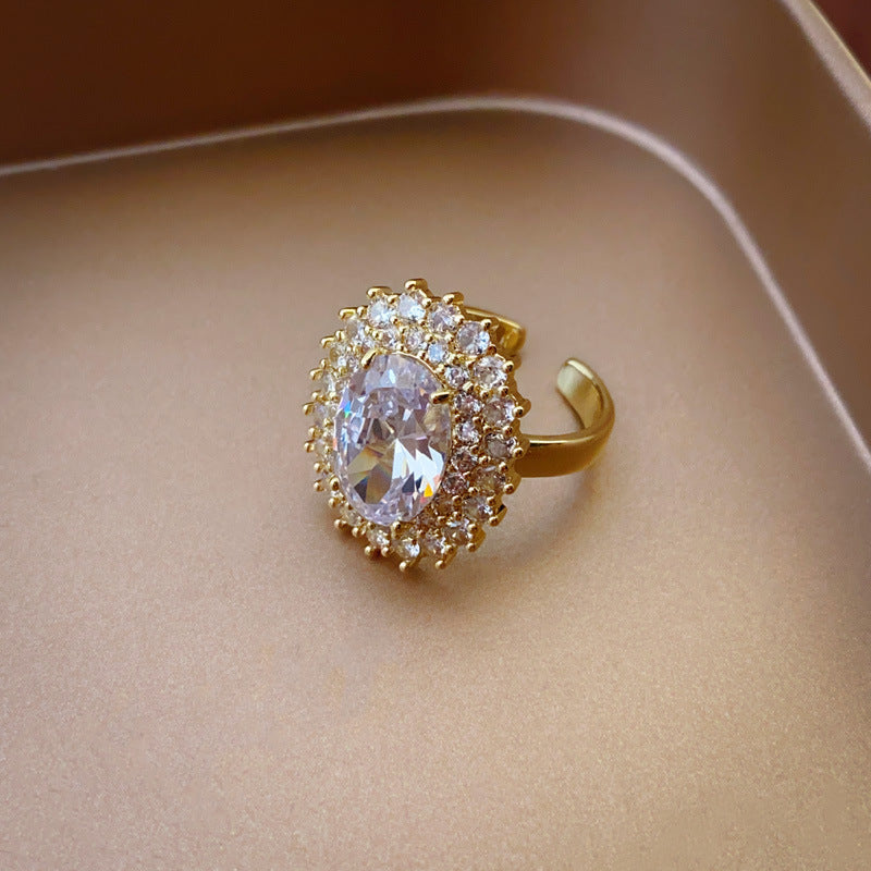 Elegant Crystal Gold Ring