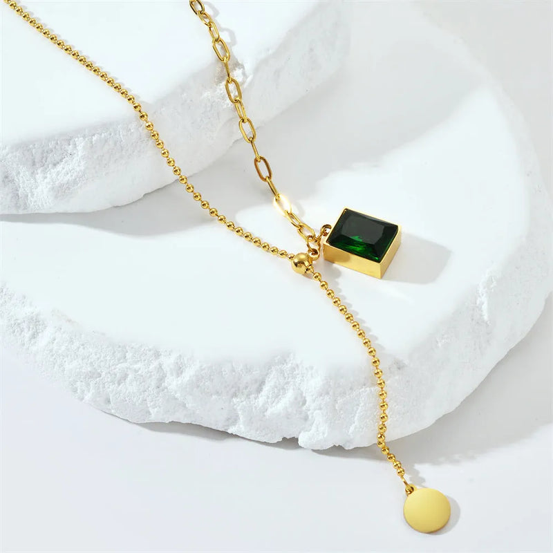Elegant Green Stone Necklace