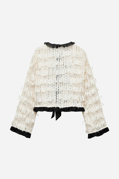 Tie Front Fringed Cardigan