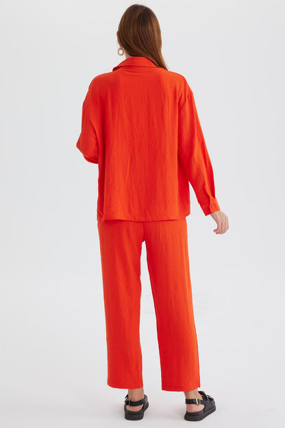 Long Sleeve Color Shirt Long Pants Set