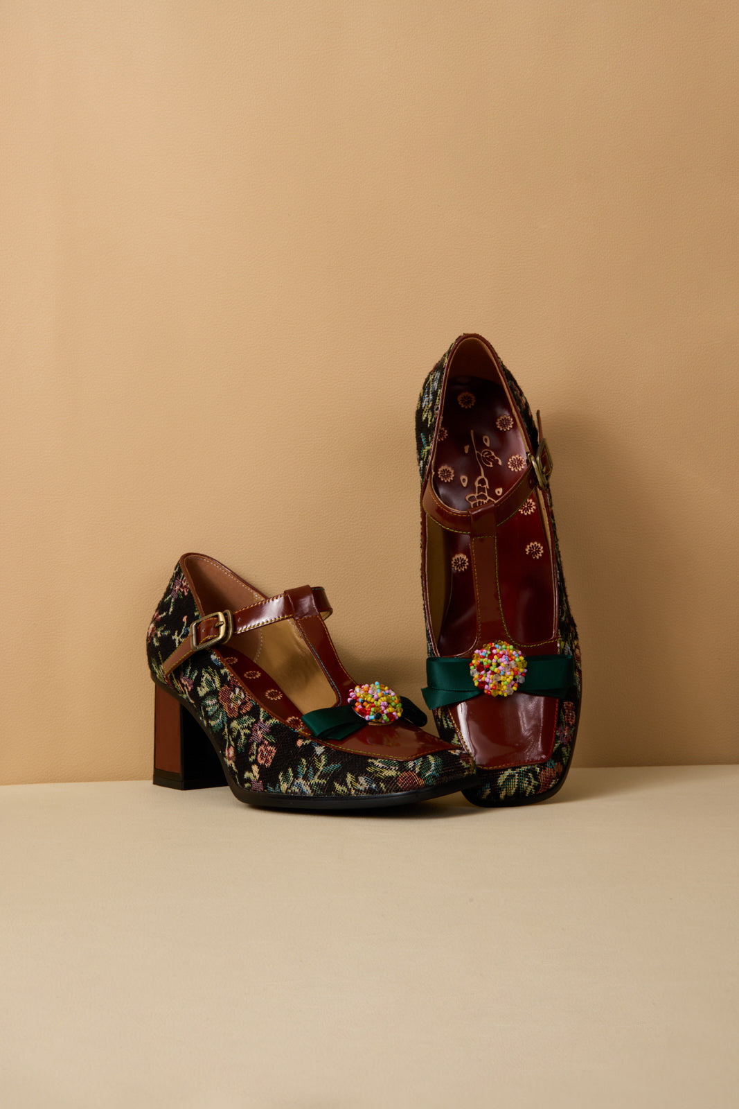 Soffia | Reese Sprinkle Applique T-strap Pump