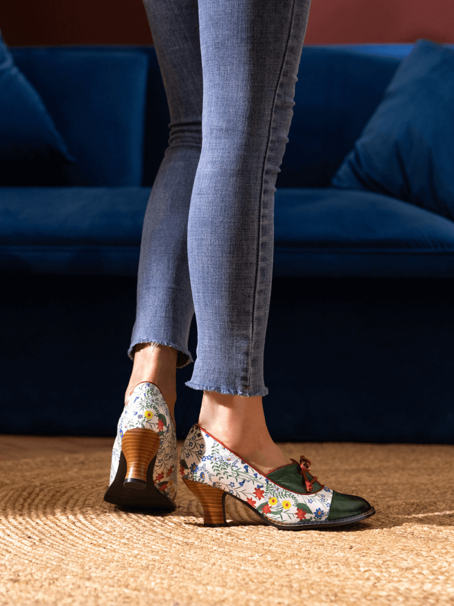 Soffia | Lily Kitten Heel Leather Pump