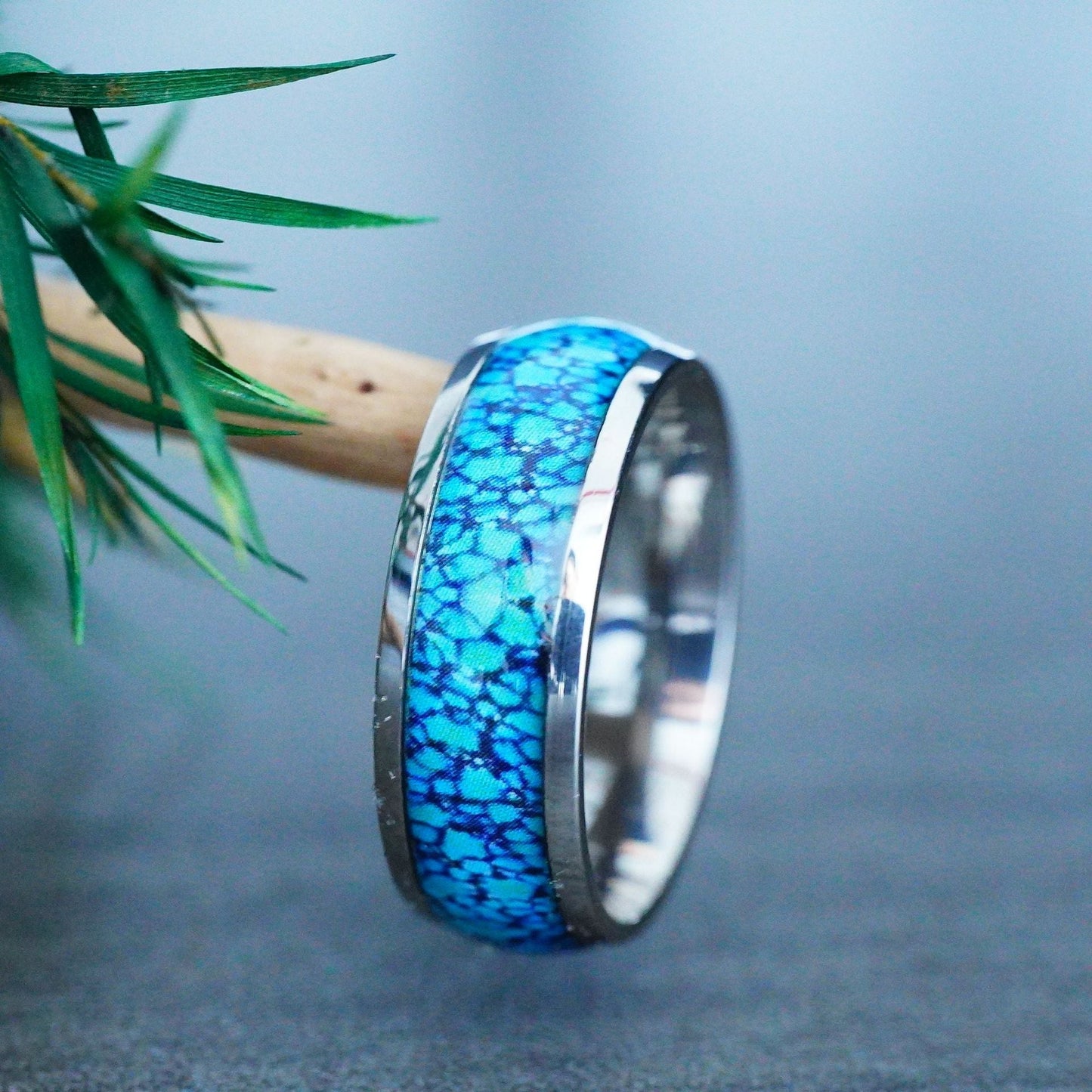 Elegant Blue Opal Ring