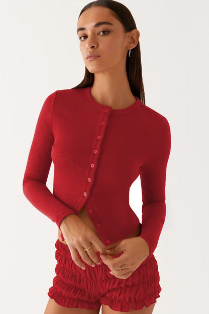 Minimalist Button Cardigan
