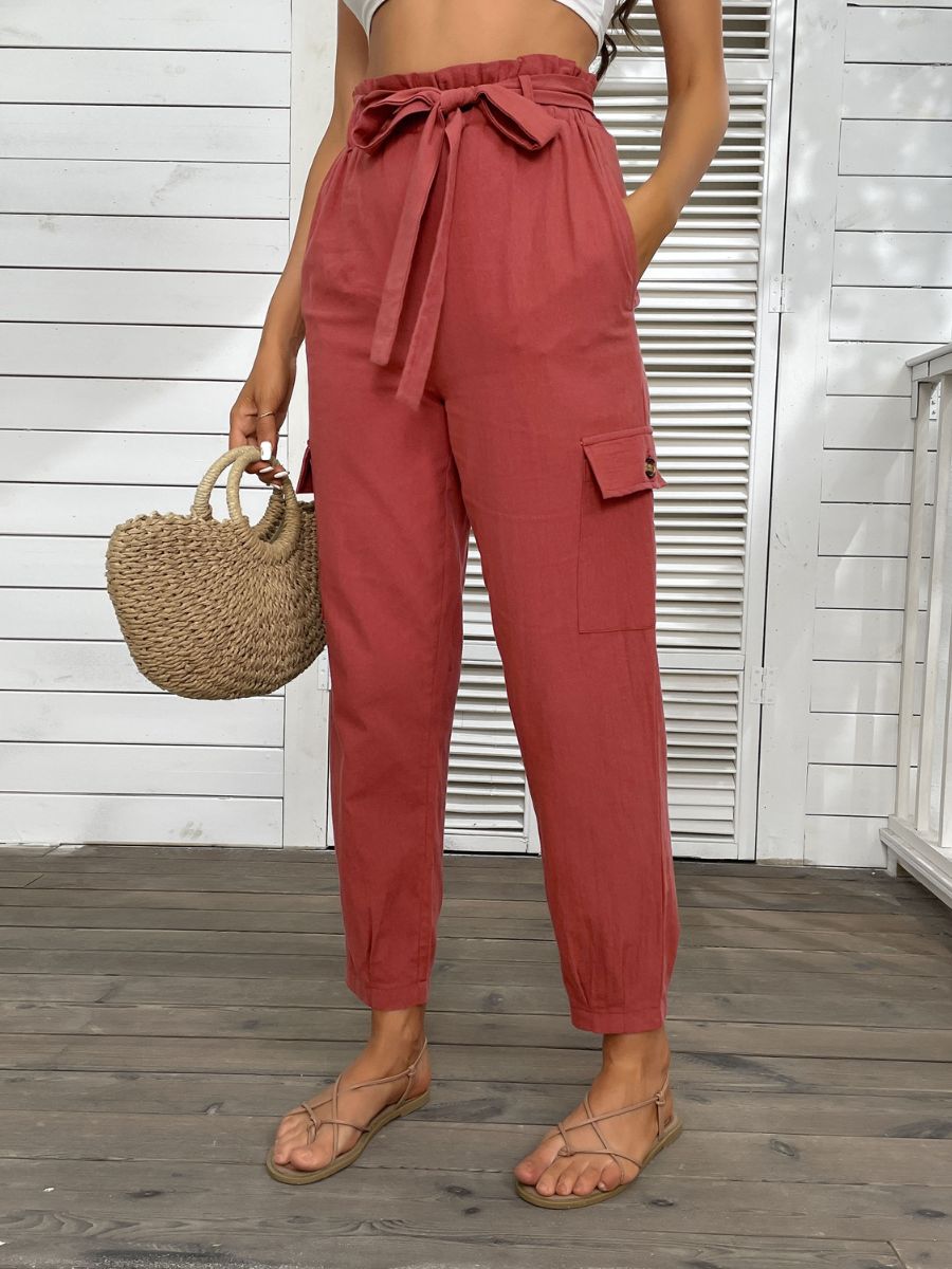 Garnett Linen Pants - Annatto