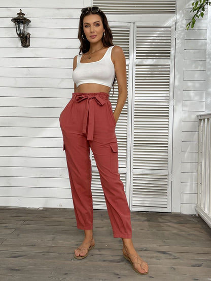 Garnett Linen Pants - Annatto