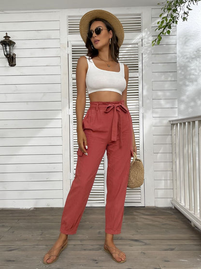 Garnett Linen Pants - Annatto