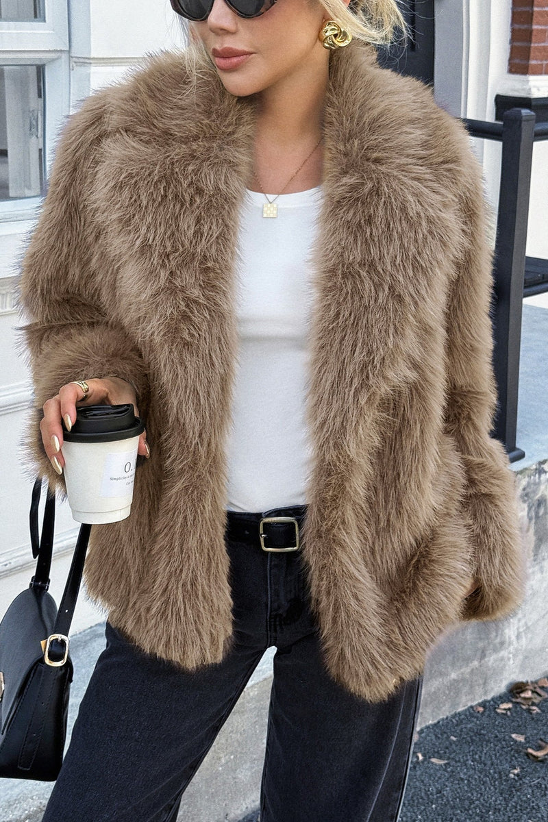Soft Plush Long Sleeve Coat