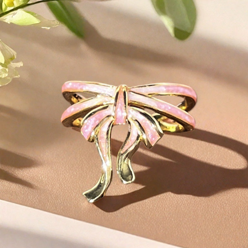 Romantic Pink Bow Ring