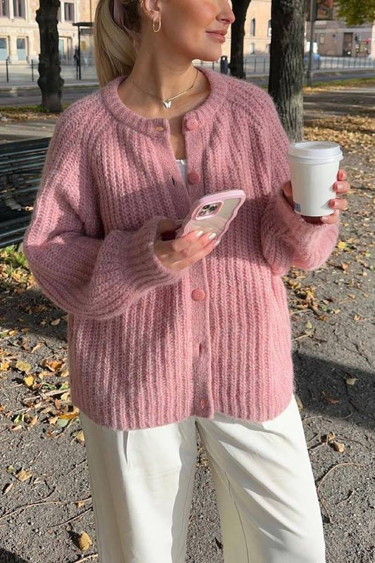 Loose Color Long Sleeve Cardigan Sweater