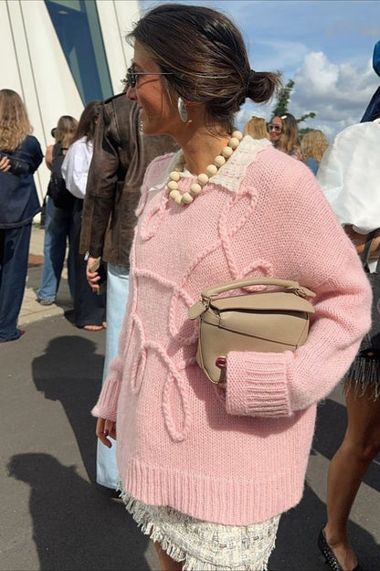 Loose Crew Neck Long Sleeve Knit Sweater