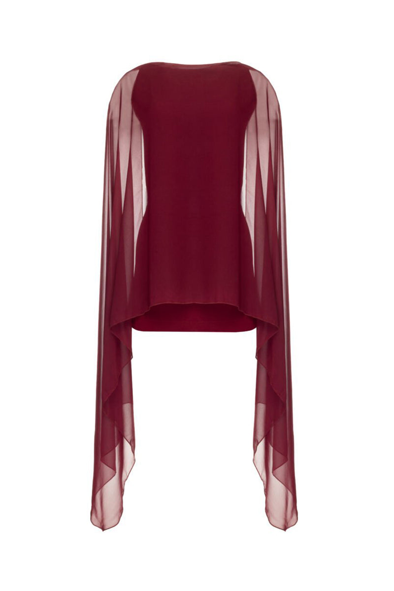 Bonnie Cape Overlay Backless Jumpsuit