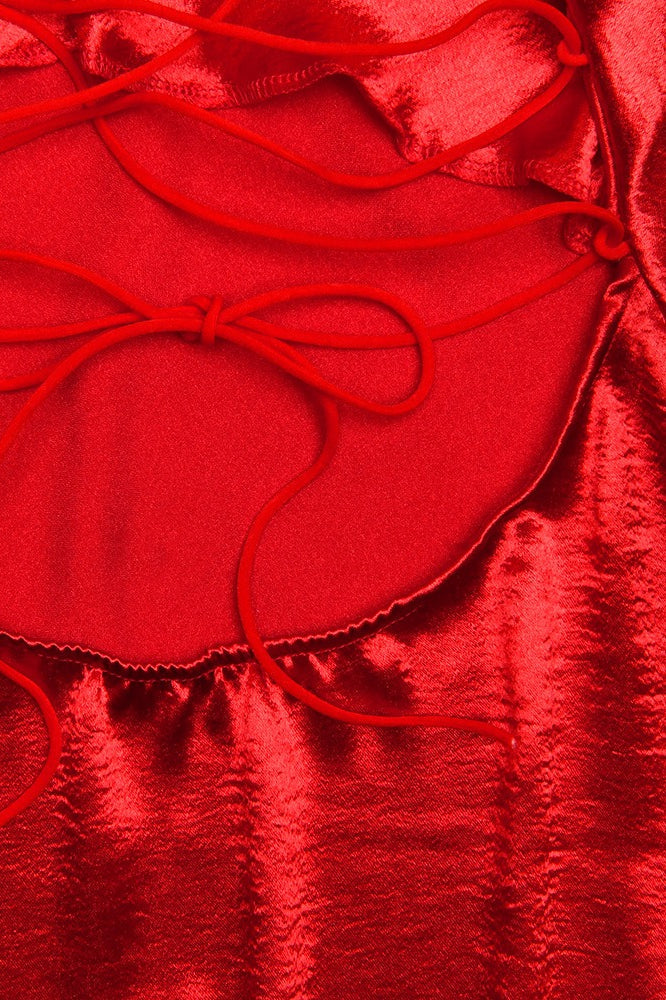 Cami Backless Satin Mini Dress