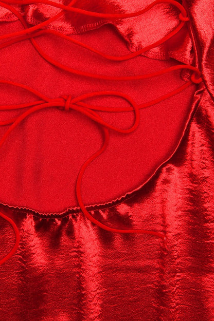 Cami Backless Satin Mini Dress