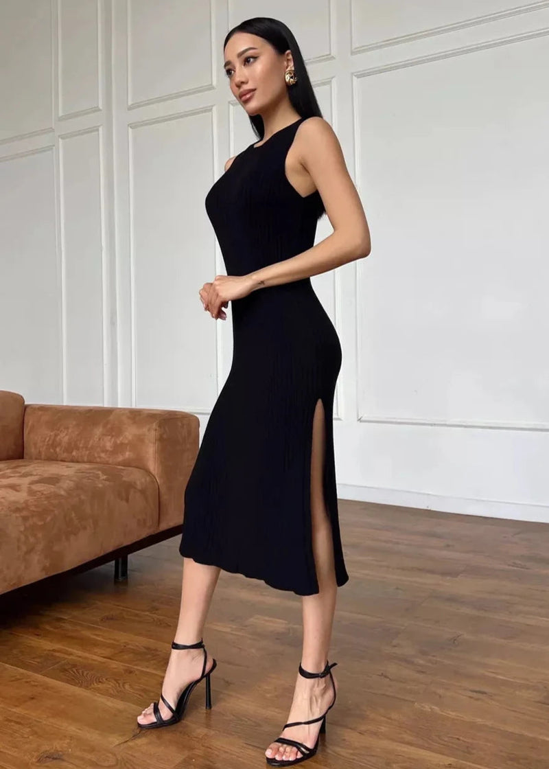 Sleeveless Ribbed Maxi Dress
