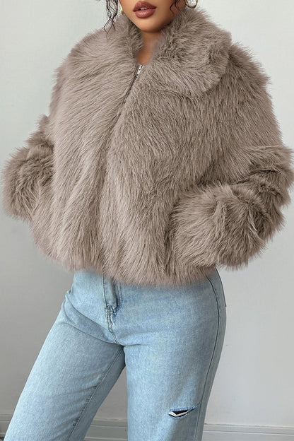 Plush Long Sleeve Maxi Coat