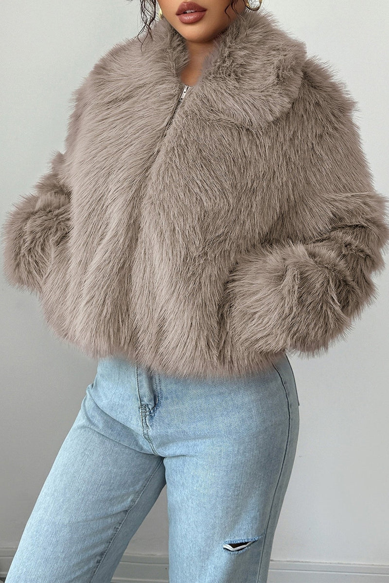 Plush Long Sleeve Maxi Coat