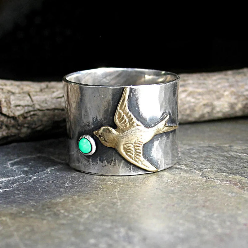 Vintage Turquoise Bird Ring