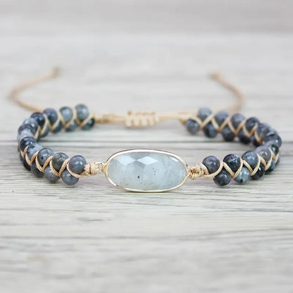 Natural Stone Charm Beaded Bracelet