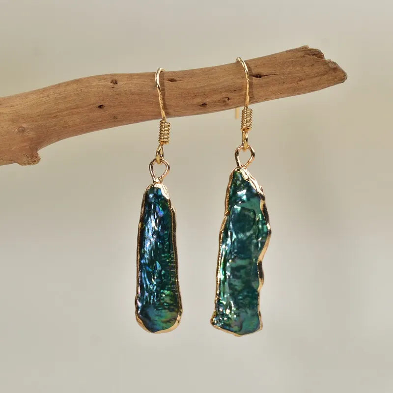 Raw Aquamarine Drop Earrings