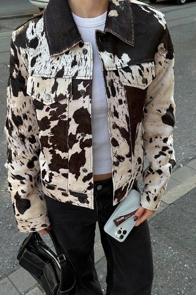 Print Long Sleeve Shirt Coat