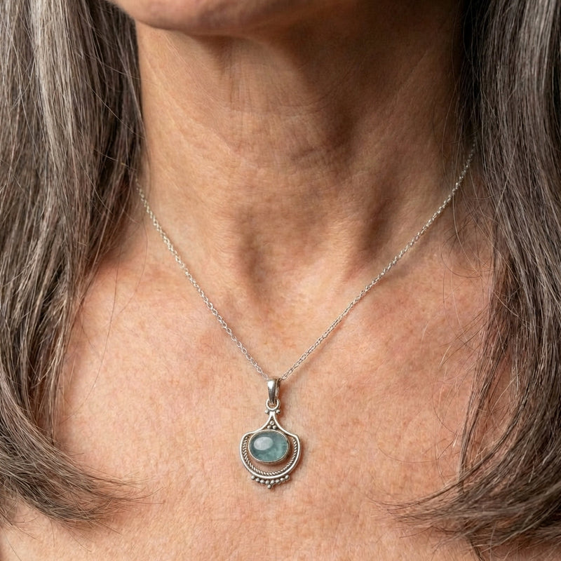 Vintage Green Stone Necklace