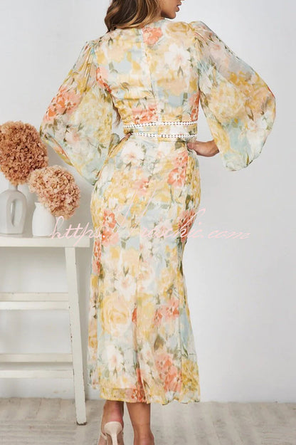 Pamelia Print Irregular Pleated Tuxedo Skirt Pearl Maxi Dress