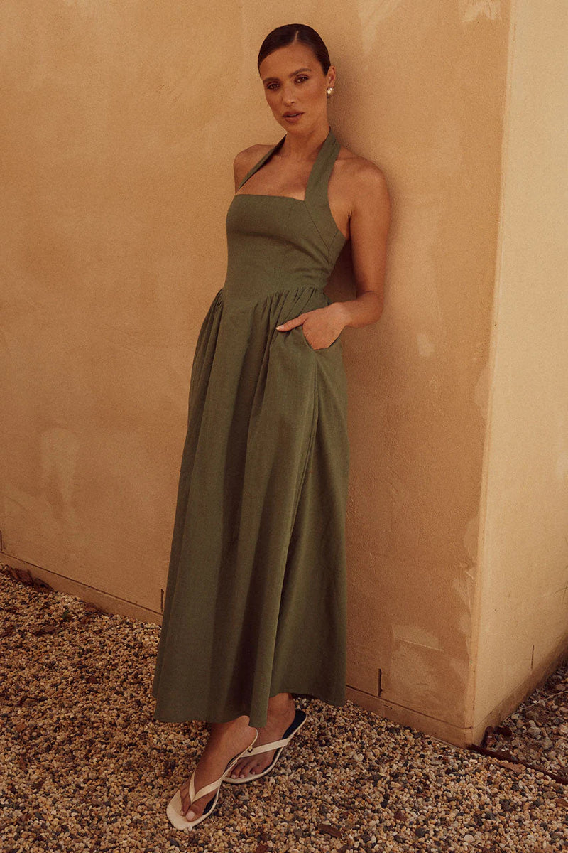 Locklea Midi Dress - Khaki