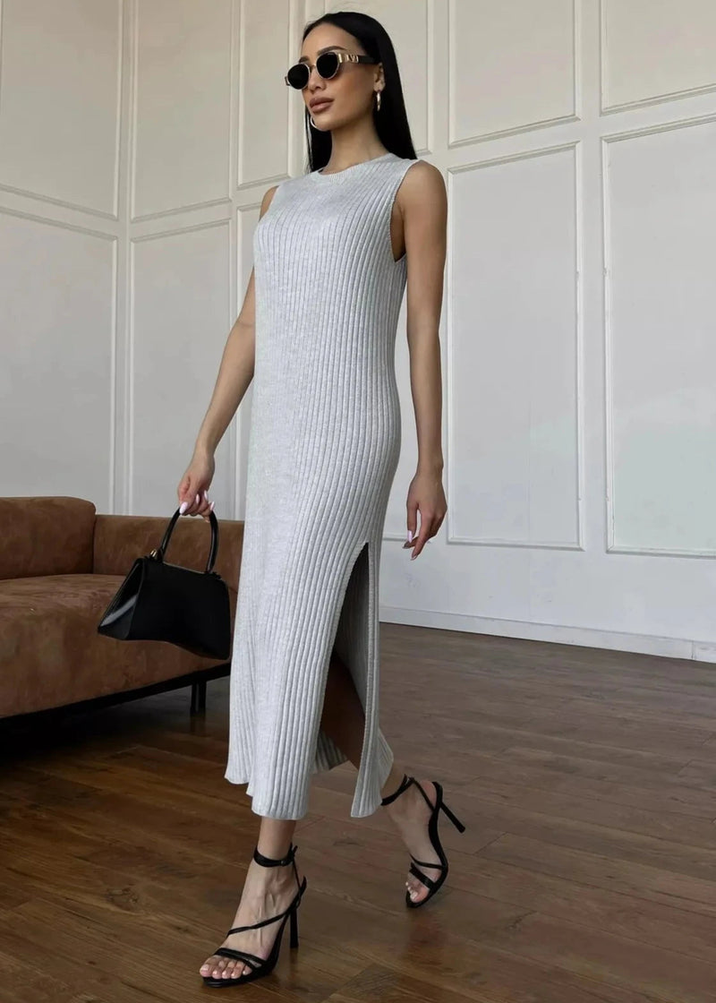 Sleeveless Ribbed Maxi Dress