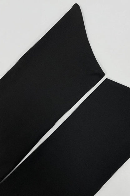 Asymmetrical Neck Cutout Tie Fitted Bodycon Mini Dress