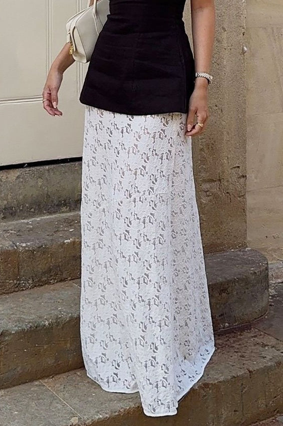 Lace A-line Long Skirt