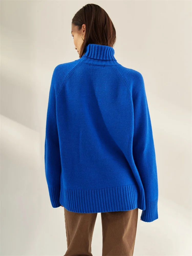 Loose Long Sleeve Turtleneck for Pullover High Street Slim Patchwork Sweater Top Oversized Sweater New