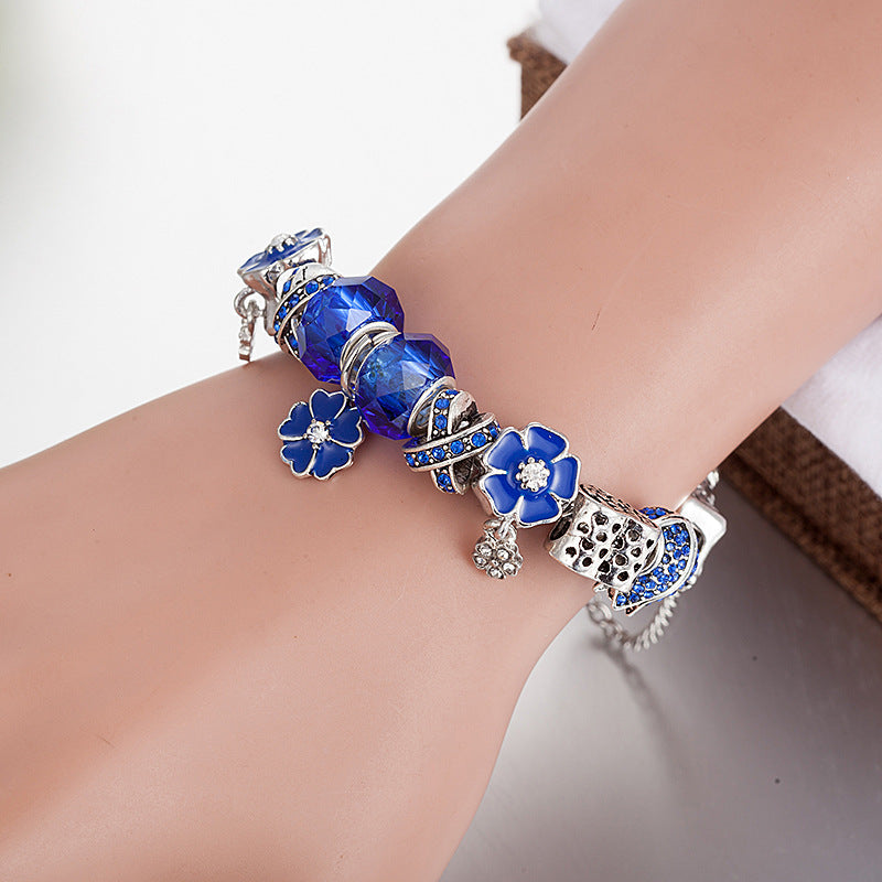 Elegant Blue Charm Bracelet
