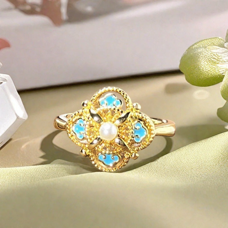 Vintage Turquoise Pearl Ring