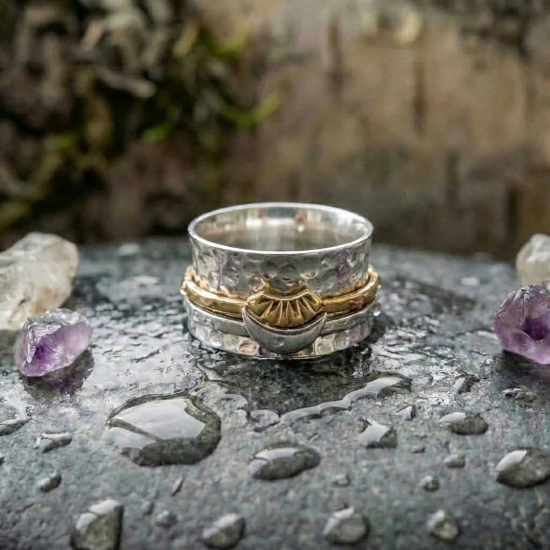 Elegant Moon Statement Ring