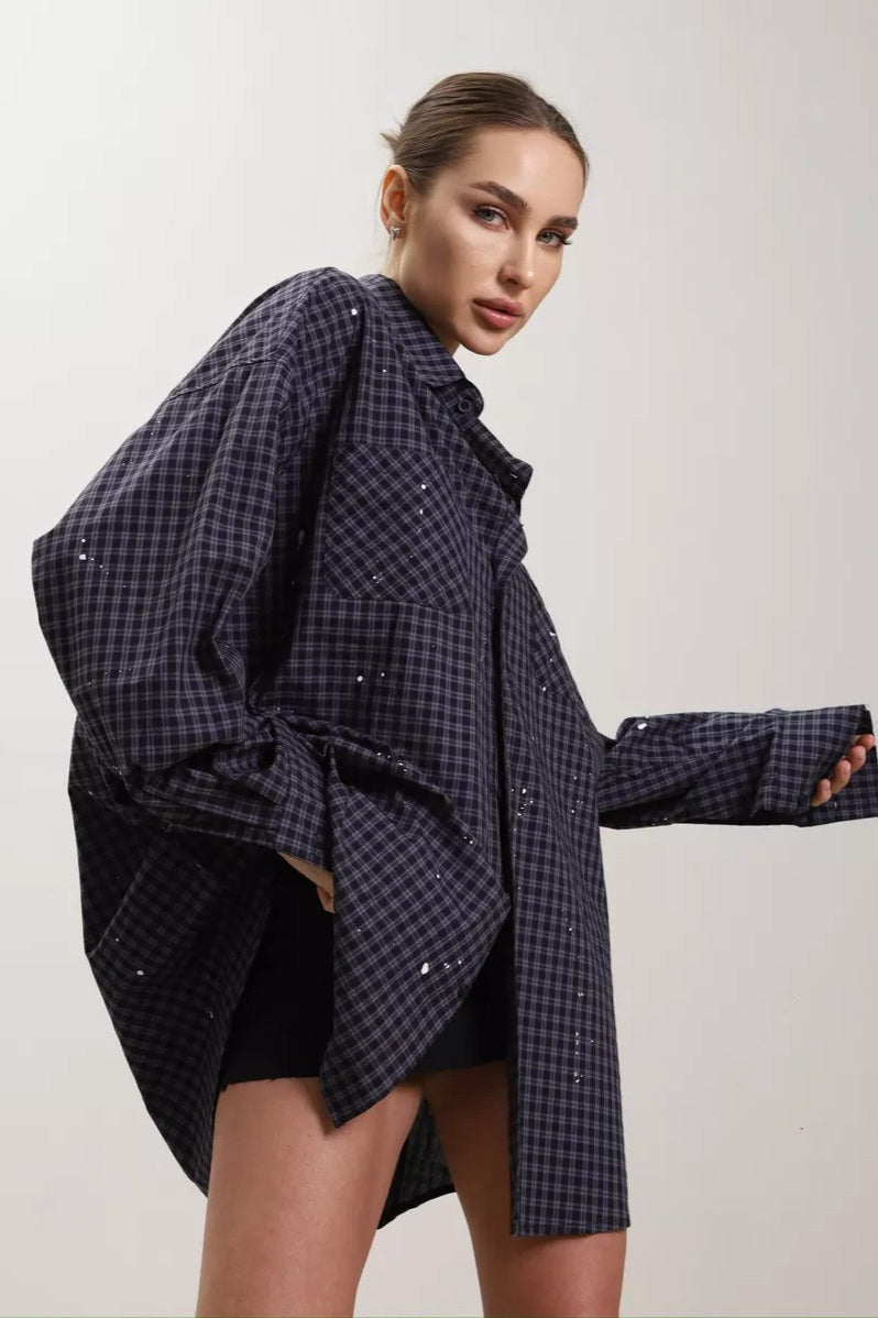 Oversized Short Sleeve Blouse